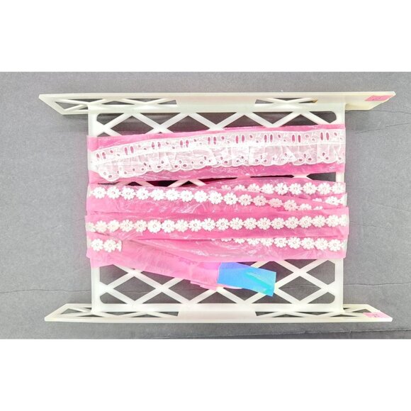 Vintage Lace Material Trim Embroidery Ribbon Assorted Unique Iridescent Metallic - Picture 9 of 10